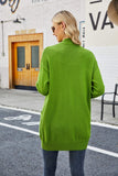 Ribbed Trim Dropped Shoulder Pocketed Cardigan