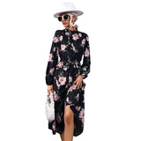 Long sleeved chiffon dress
